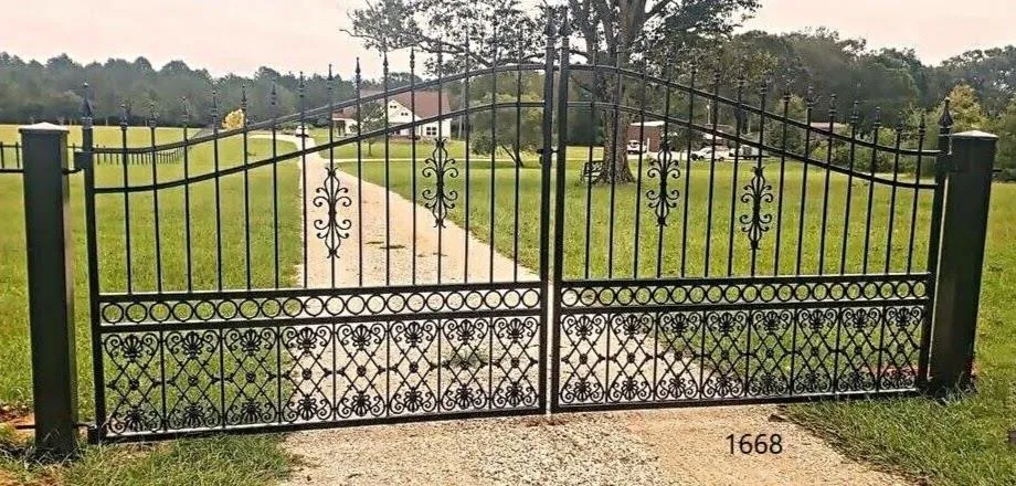 Elegant Iron Gate with Fleur-de-Lis